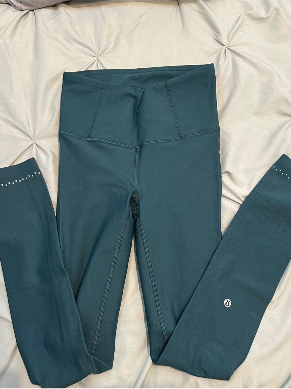 lululemon athletica Teal-Blue High-Rise Leggings with Reflective Dots